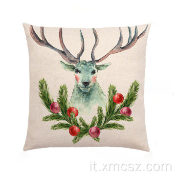 Tema newdeer carino in lino in cotone popolare cuscino